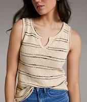 Striped Notch Neck Tank Top
