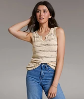 Striped Notch Neck Tank Top