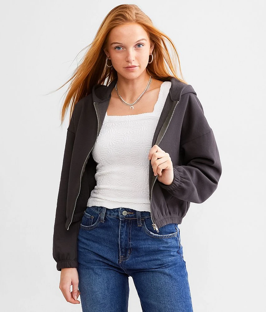 Fleece Cropped Hoodie