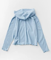 Girls - Brushed Waffle Knit Hoodie