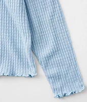 Girls - Brushed Waffle Knit Hoodie