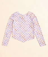 Girls - Willow & Root Checker Floral Top