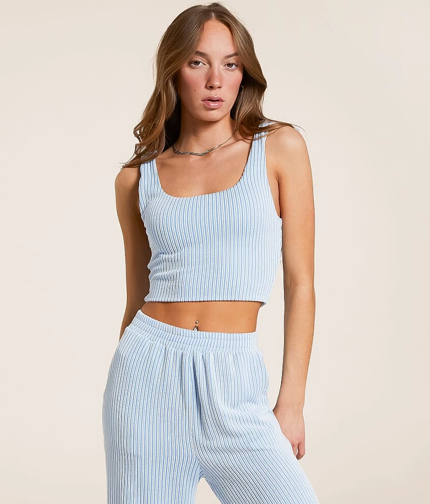 Rib Knit Cropped Tank Top