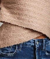 Criss Cross Surplice Cropped Sweater