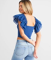 Ruffle Cropped Top