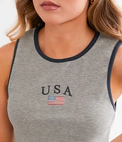 USA Cropped Tank Top
