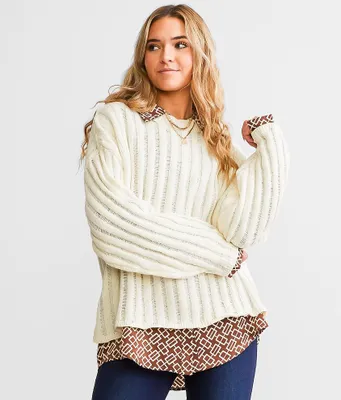 LE LIS Boxy Ribbed Sweater