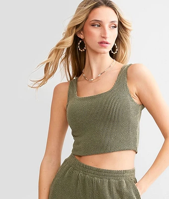 Rib Knit Cropped Tank Top
