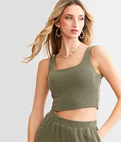 Rib Knit Cropped Tank Top