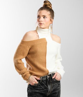 red by BKE Color Block Turtleneck Sweater