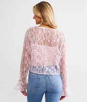 Floral Eyelash Top