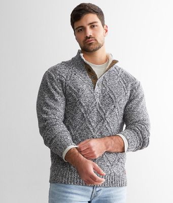 Outpost Makers Cable Knit Henley Sweater