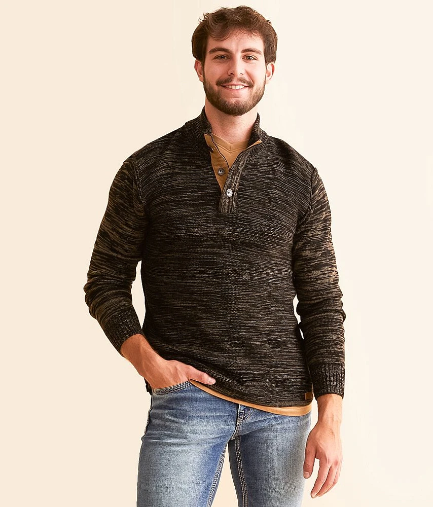 Outpost Makers Mixed Yarn Henley Sweater