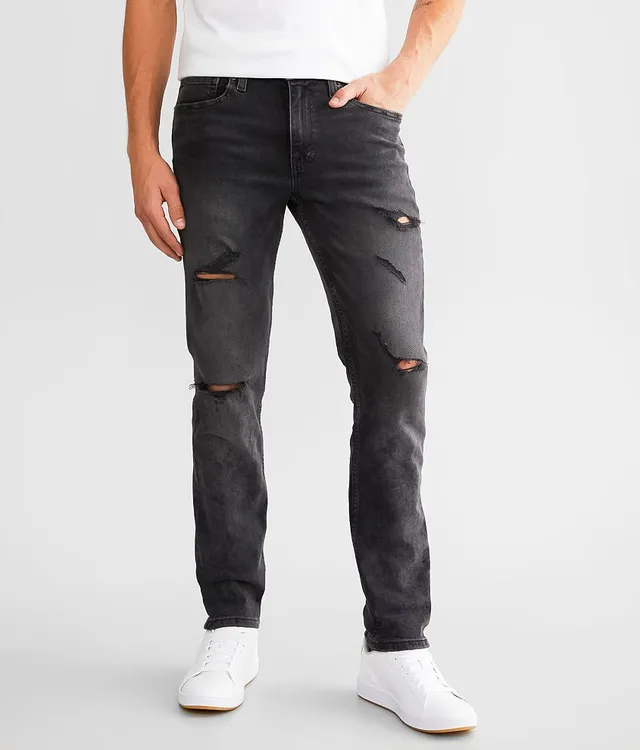 Slim Ripped Dark Wash Stretch Jeans