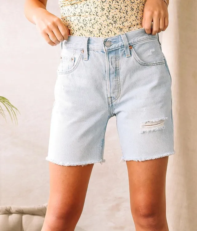 Levi's 501® Mid-Thigh High Rise Straight Fit Denim Shorts - Macy's