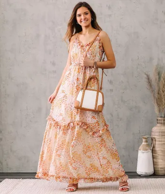 June & Hudson Floral Ruffle Maxi Dress