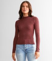 Gilded Intent Two Tone Mock Neck Top