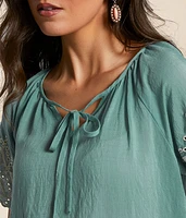 Embroidered Eyelet Top