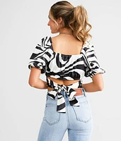 Abstract Cropped Top