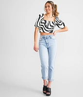 Abstract Cropped Top