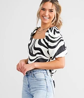 Abstract Cropped Top