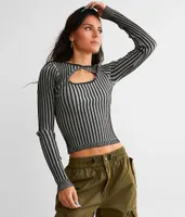 Gilded Intent Keyhole Plated Sweater