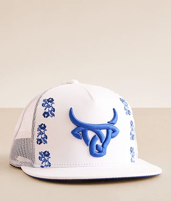 Embroidered Floral Trucker Hat