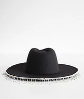 Rhinestone Fringe Panama Hat