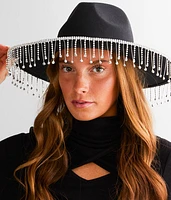 Rhinestone Fringe Panama Hat