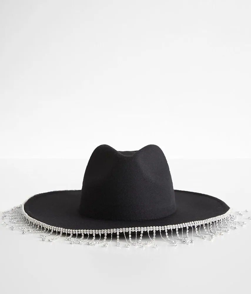 Rhinestone Fringe Panama Hat