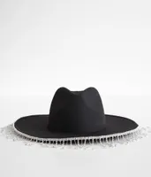 Rhinestone Fringe Panama Hat