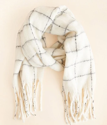 Lucky Zone Window Pane Fringe Scarf