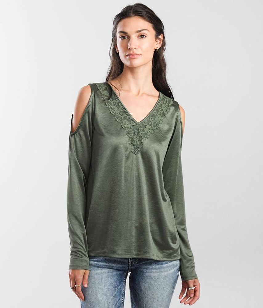 Daytrip Satin Cold Shoulder Top