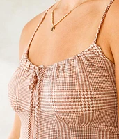 Keyhole Houndstooth Tank Top