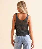 Metallic Split Vest Tank