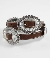Metal Conch Leather Belt
