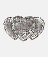 Nocona Glitz Triple Heart Buckle