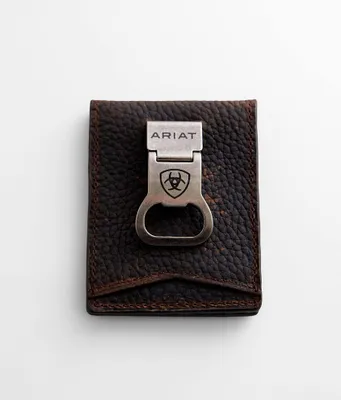 Ariat Bottle Opener Leather Money Clip Wallet