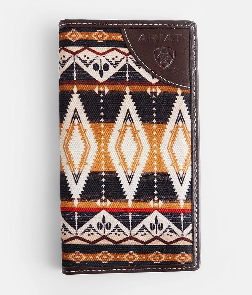 Ariat Southwestern Leather Checkbook Wallet