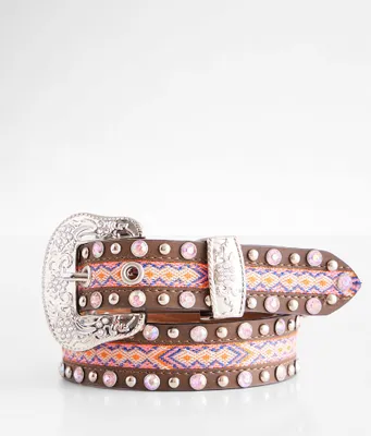 Girls - Patterned Glitz Leather Belt