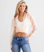 Mable Front Tie Sheer Top