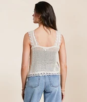 Crochet Front Tie Sweater Vest