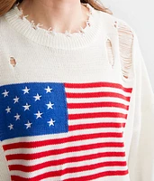 Distressed Flag Sweater