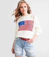 Distressed Flag Sweater