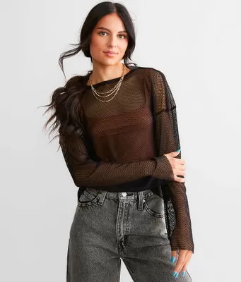 Gilded Intent Fishnet Cropped Top