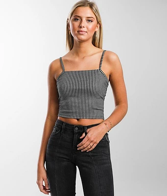 Gingham Cropped Tank Top