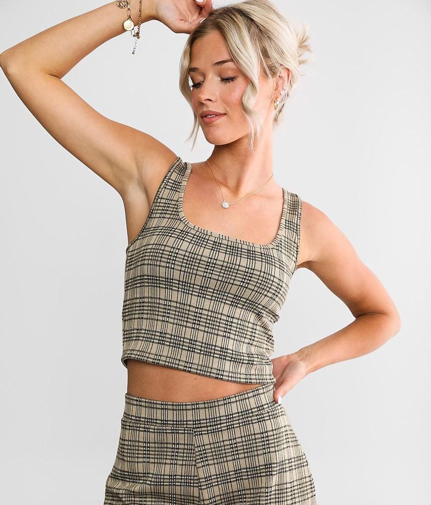 Willow & Root Plaid Cropped Tank Top