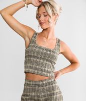 Willow & Root Plaid Cropped Tank Top