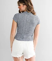 Mock Neck Cropped Top