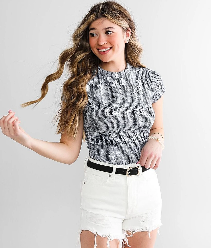 Mock Neck Cropped Top
